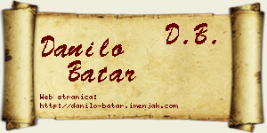 Danilo Batar vizit kartica